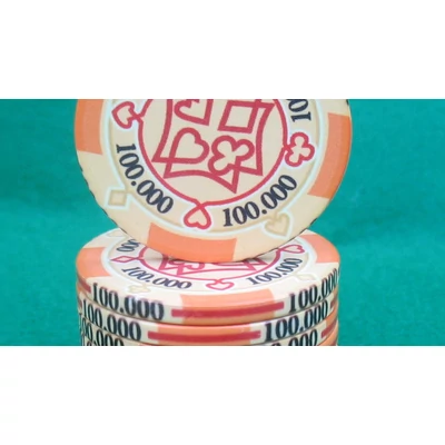 HungaroLinea kerámia póker zseton - 100.000/narancssárga, 1 db (aligned)