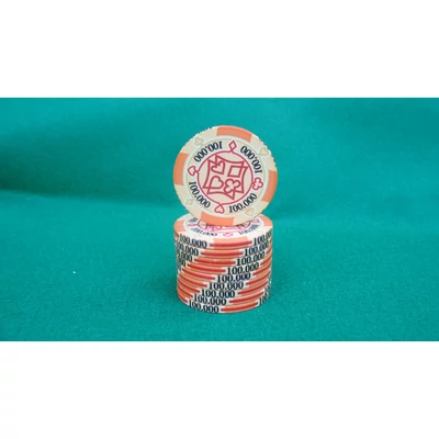 Zseton.hu HungaroLinea kerámia póker zseton - 100.000/narancssárga, 1 db (aligned)