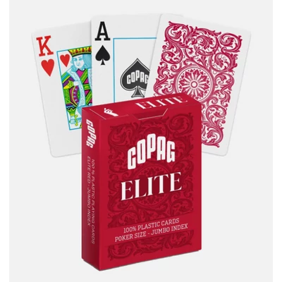 COPAG Elite Jumbo indexes 100% plasztik póker kártya - Piros, 1 csomag