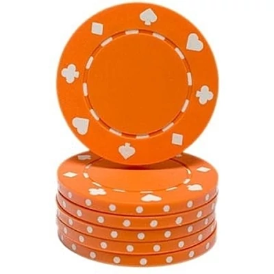Classic Suited design póker zseton, narancs - 25-pack