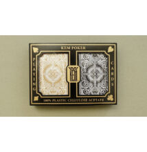 KEM Arrow Wide (Black &amp; Gold) Jumbo, 2-pack Set (100% műanyag kártya, póker méret, dupla csomag)