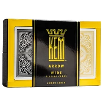 KEM Arrow Wide (Black &amp;amp; Gold) Jumbo, 2-pack Set (100% műanyag kártya, póker méret, dupla csomag)