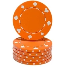 Classic Suited design póker zseton, narancs - 25-pack