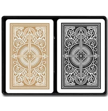 KEM Arrow Narrow Standard (Black and Gold), 2-pack Set (100% műanyag bridzskártya, dupla csomag)