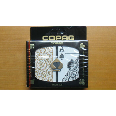 COPAG 100% műanyag bridzskártya (fekete/arany), dupla csomag