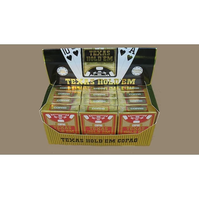 COPAG Texas Hold 'em Gold plasztik póker kártya, 1 karton - csak piros! (12 piros csomag)