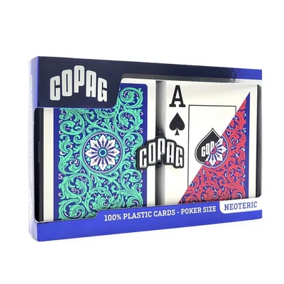 COPAG Neoretic plasztik póker kártya, 2 Jumbo index, dupla csomag (Green/Red/Blue), 1 csomag