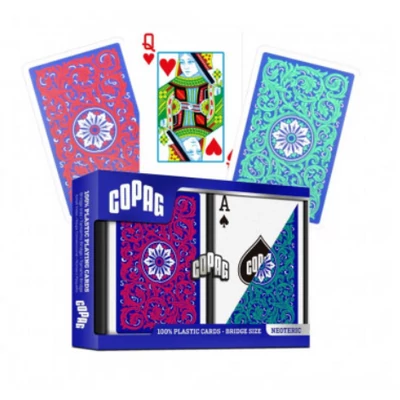 COPAG Neoretic plasztik póker kártya, 2 Jumbo index, dupla csomag (Green/Red/Blue), 1 csomag