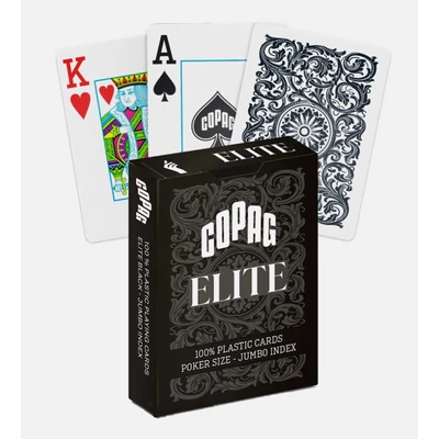 COPAG Elite Jumbo indexes 100% plasztik póker kártya - Fekete, 1 csomag
