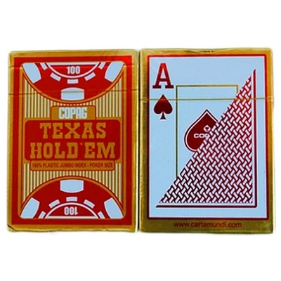 COPAG Texas Hold 'em Gold plasztik póker kártya, 1 csomag / piros - csomagolás sérült