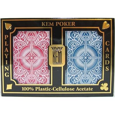 KEM Arrow Wide (Red &amp; Blue) Jumbo, 2-pack Set (100% műanyag kártya, póker méret, dupla csomag)