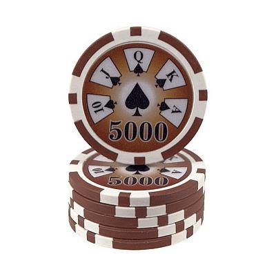 Royal Flush póker zseton, 5000 - 25-pack