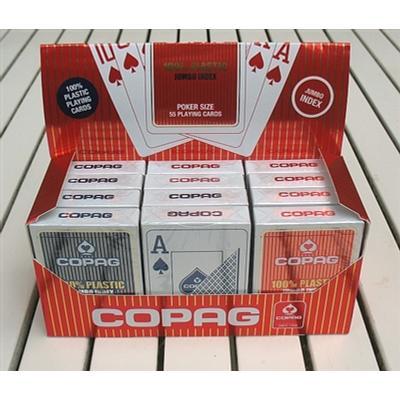 COPAG plasztik póker kártya, 2 Jumbo index, 1 karton (12 csomag)